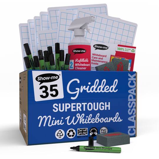 Show-me® Gridded/Plain Tough Lapboards Bulk Box Set